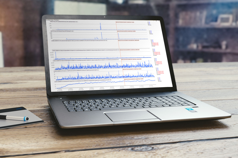 iXTS Data Analyzer am Notebook abgebildet